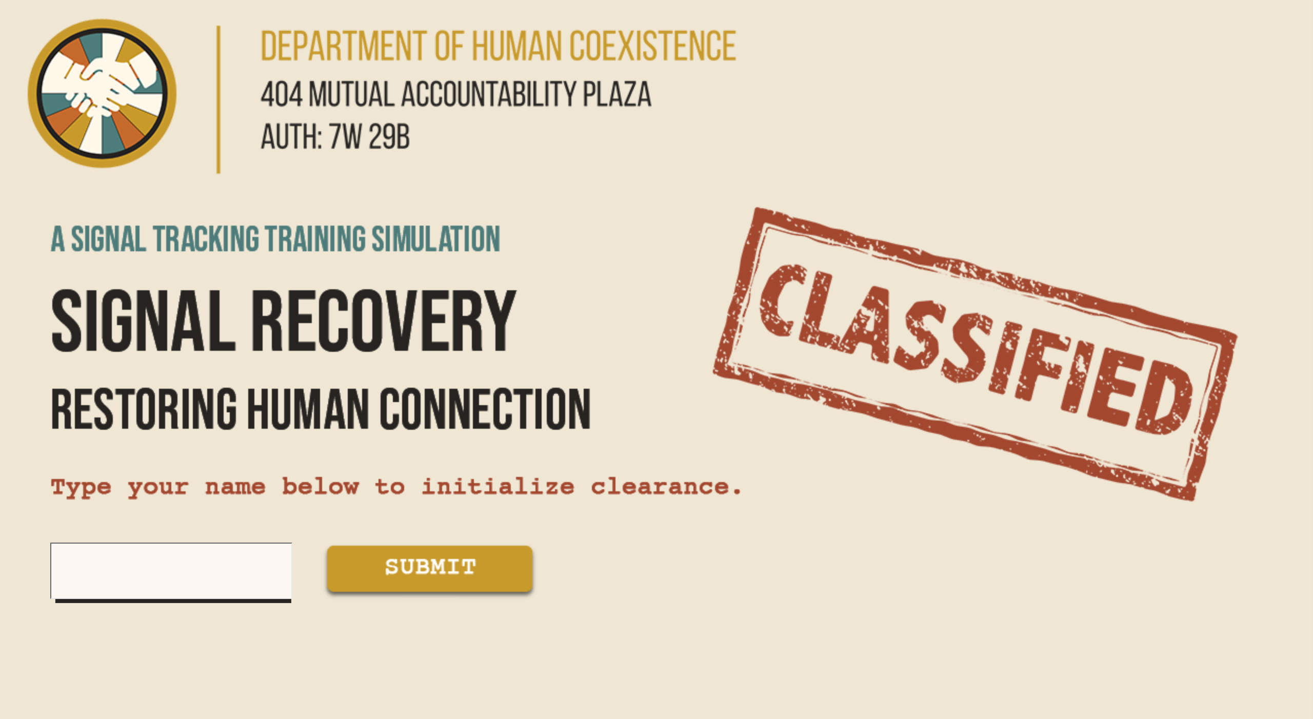 Screenshot of the Signal Recovery learning project